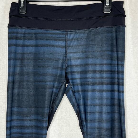 Lululemon Run Inspire Crop II Full On Luxtreme Good Vibes Blue Black Size 8 Yoga - Picture 6 of 10